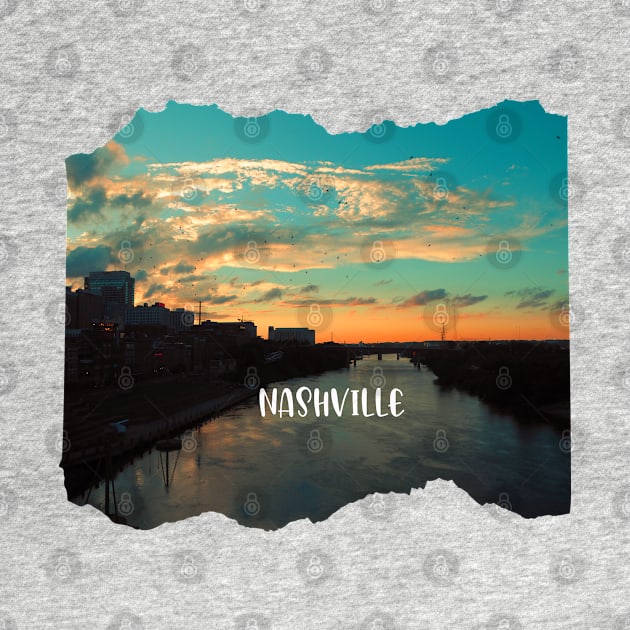 Cool sunset photography of Nashville Tennessee skyline sunset sky USA city break by BoogieCreates